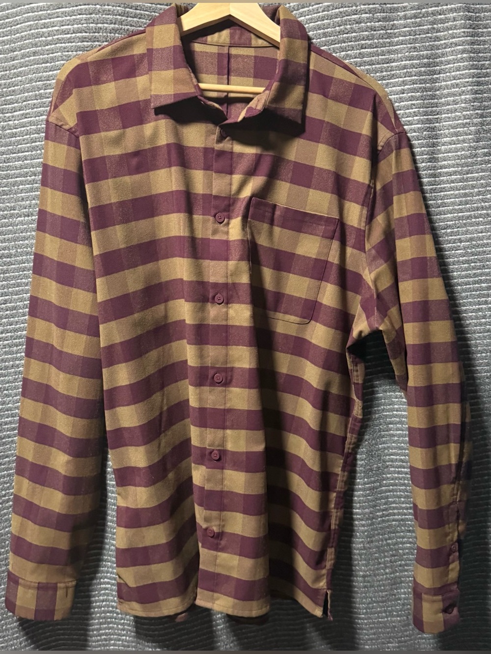 Lululemon Masons Peak Flannel Long Sleeve Shirt | PLAID BURGUNDY | XL